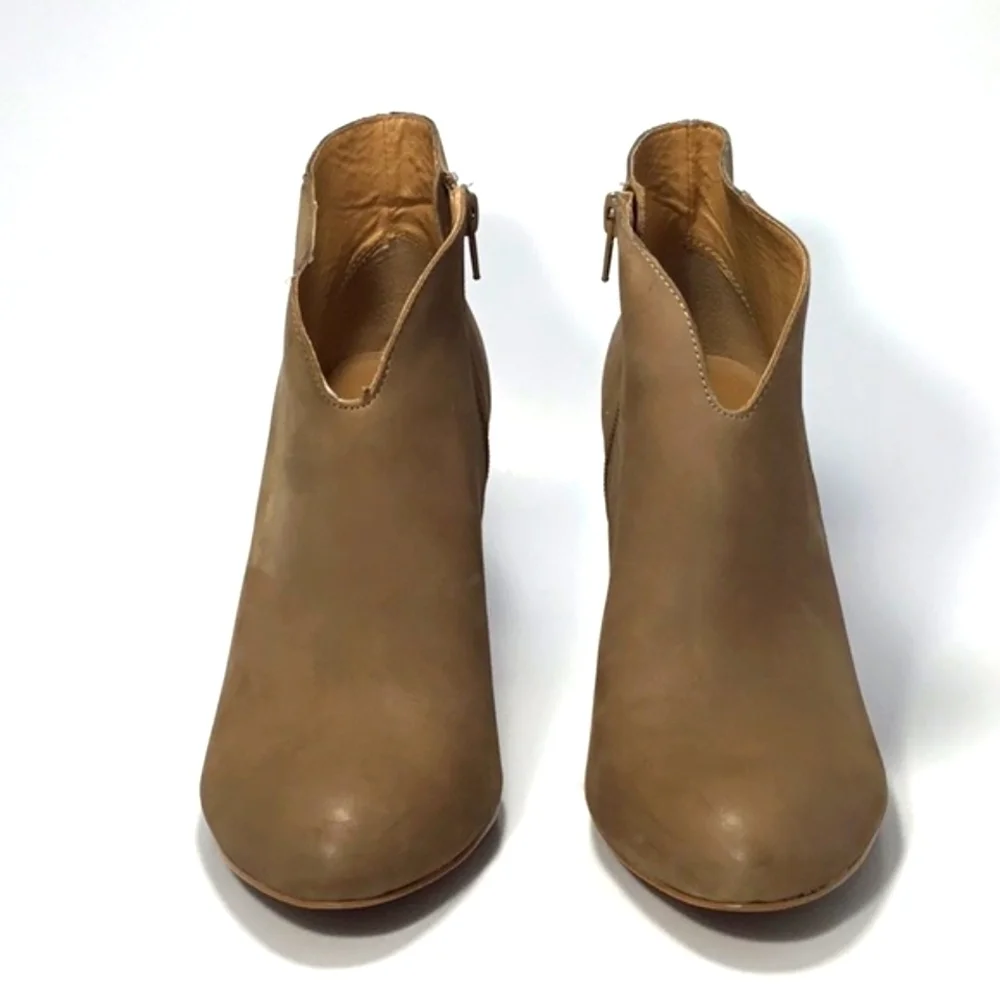 Lucky Brand Tan Sarla Leather Booties Size 9.5 M